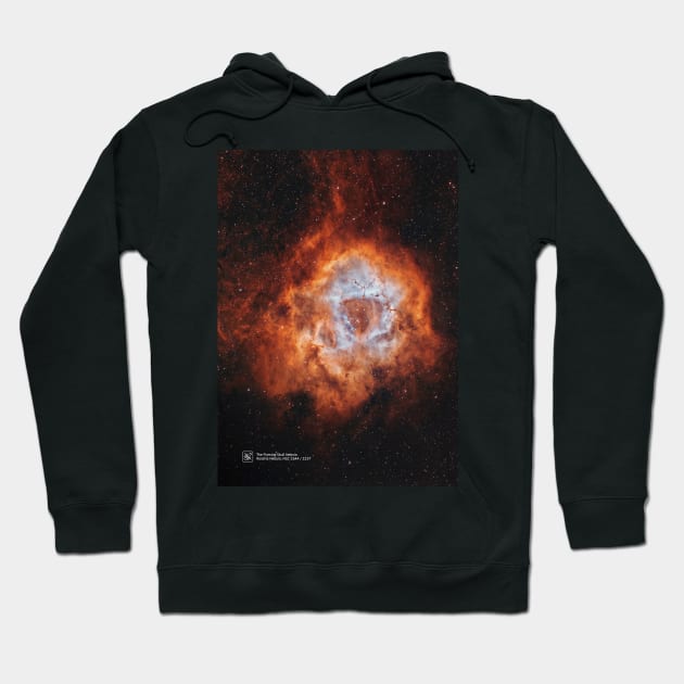 The Flaming Skull Nebula. Rosette Nebula — space poster Hoodie by Synthwave1950